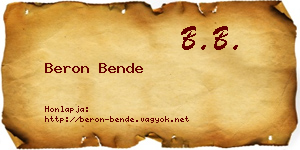 Beron Bende névjegykártya